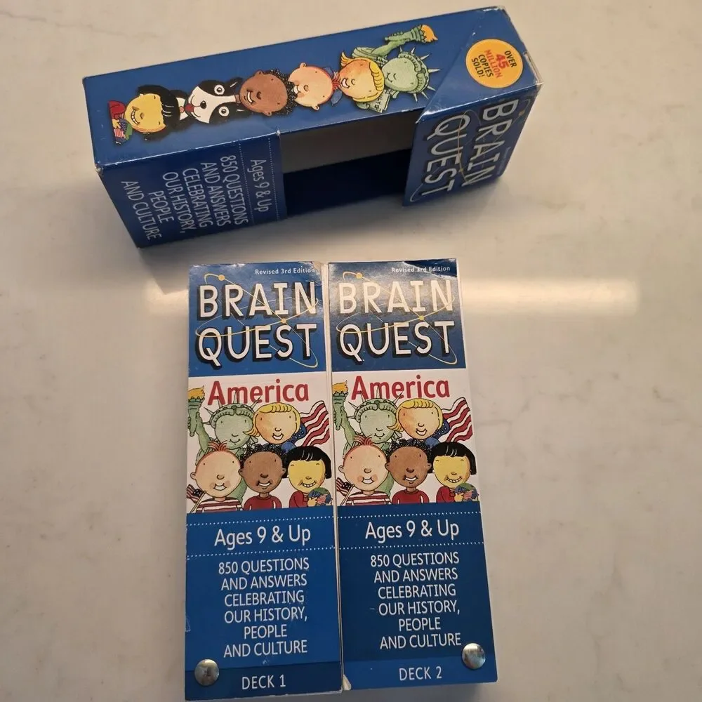 Brain Quest Smart Cards Lot of 2: For The Car Travel (7+) & America (9+)